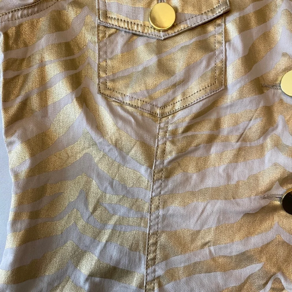 Just B  Gold Animal Print Jacket‎ Sz L - Picture 9 of 9